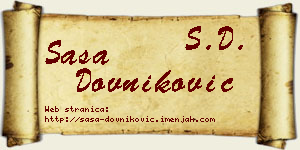 Saša Dovniković vizit kartica